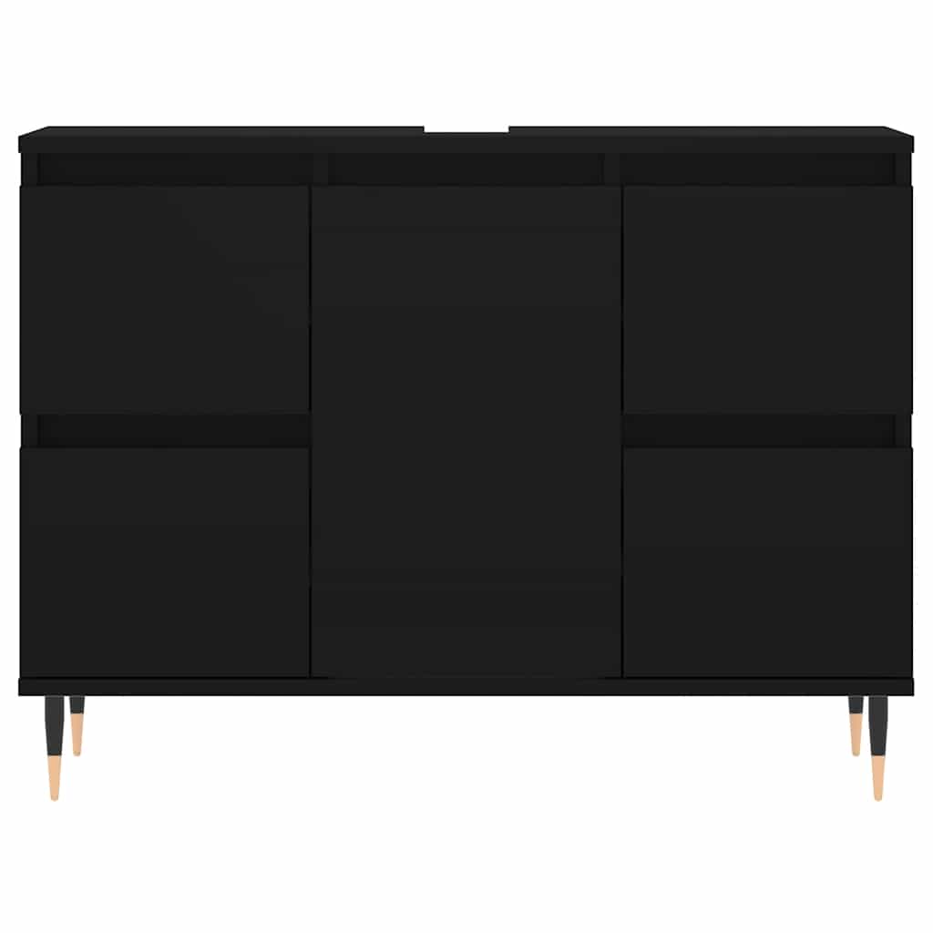 vidaXL Mobile da Bagno Nero 80x33x60 cm in Legno Multistrato