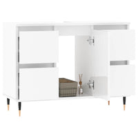 Armadietto Bagno Bianco Lucido 80x33x60cm in Legno Multistratocod mxl 129975