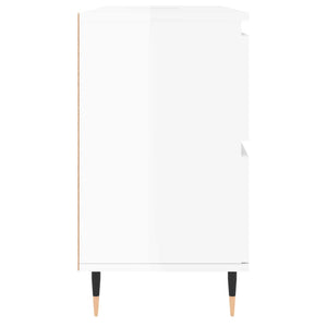 Armadietto Bagno Bianco Lucido 80x33x60cm in Legno Multistrato 831646