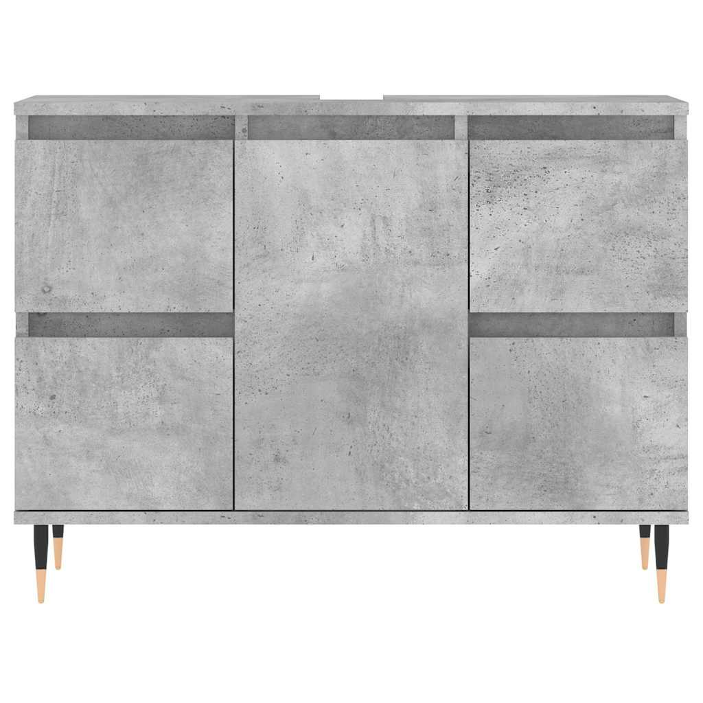 Armadietto da Bagno Grigio Cemento 80x33x60cm Legno Multistrato 831648