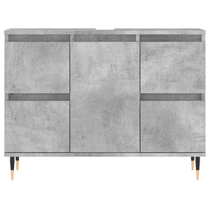 Armadietto da Bagno Grigio Cemento 80x33x60cm Legno Multistrato 831648