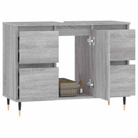 Mobile da Bagno Grigio Sonoma 80x33x60 cm in Legno Multistrato 831650