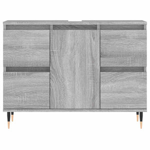 Mobile da Bagno Grigio Sonoma 80x33x60 cm in Legno Multistrato 831650
