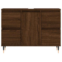 Armadietto Bagno Rovere Marrone 80x33x60cm in Legno Multistrato