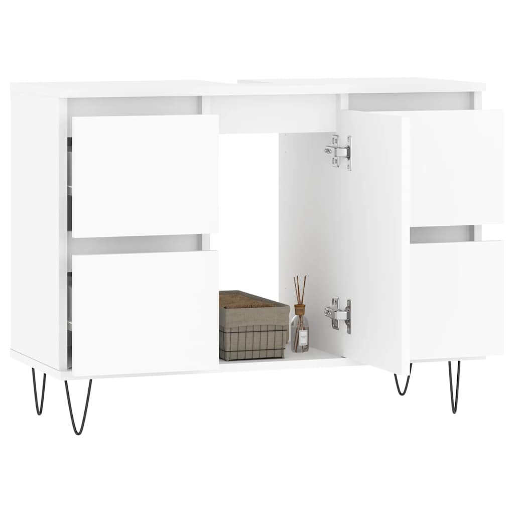 Mobile da Bagno Bianco 80x33x60 cm in Legno Multistrato 831652