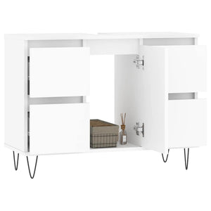 Mobile da Bagno Bianco 80x33x60 cm in Legno Multistrato 831652