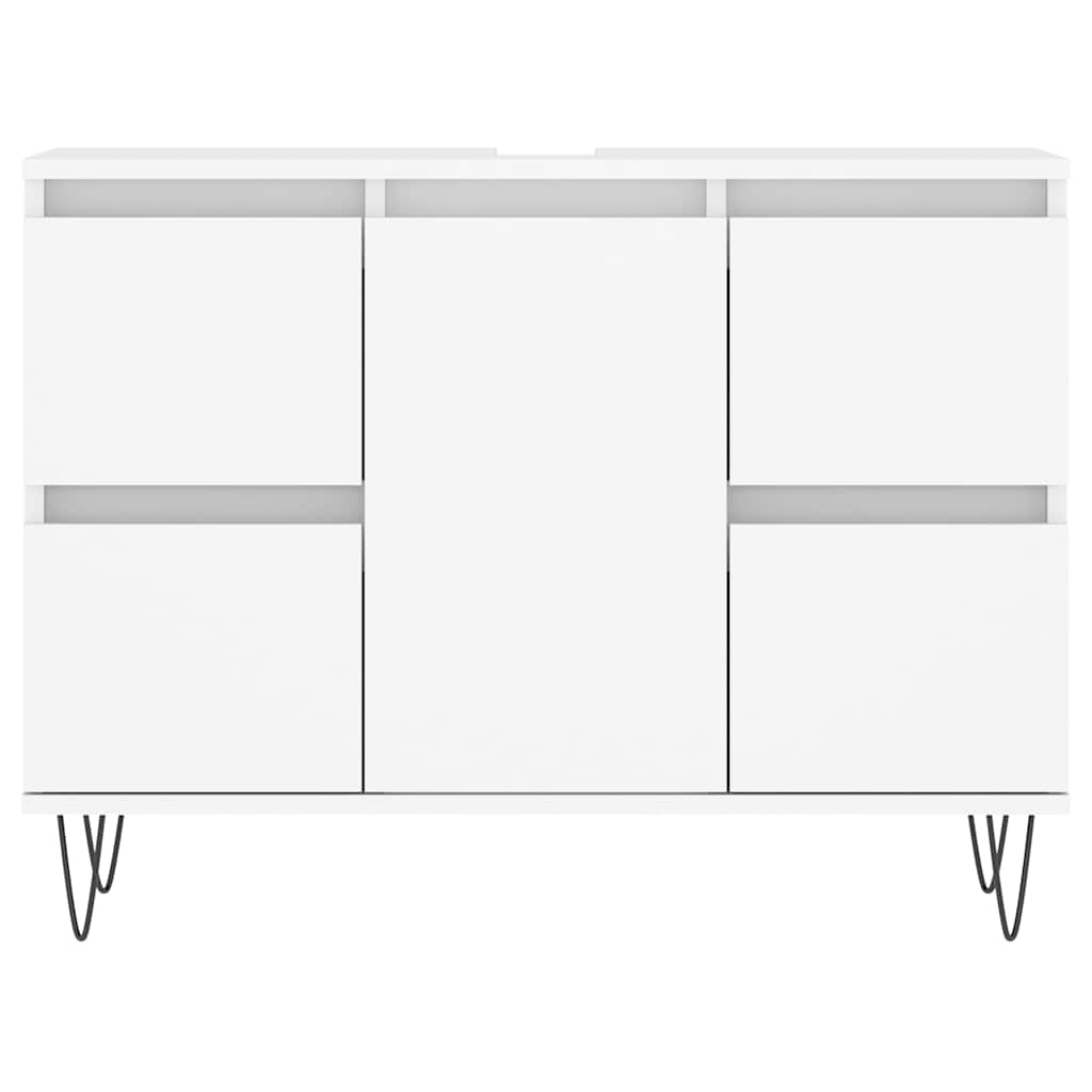 Mobile da Bagno Bianco 80x33x60 cm in Legno Multistrato 831652