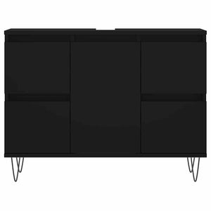 Mobile da Bagno Nero 80x33x60 cm in Legno Multistrato 831653
