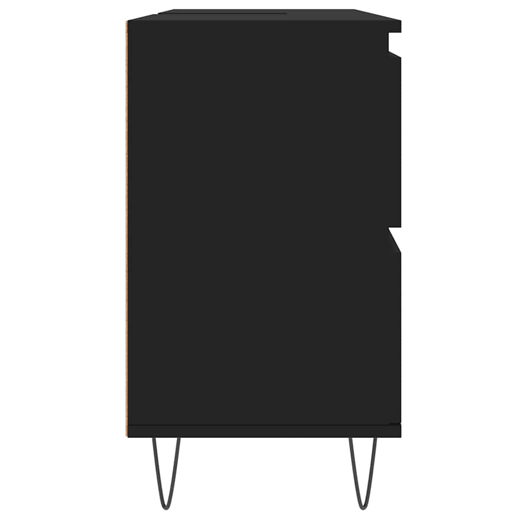 Mobile da Bagno Nero 80x33x60 cm in Legno Multistrato 831653