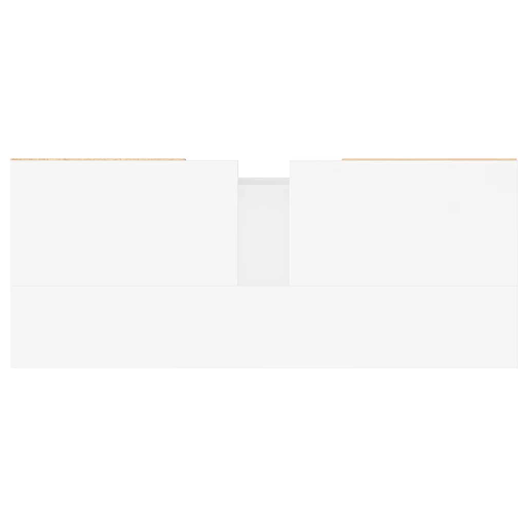 Armadietto Bagno Bianco Lucido 80x33x60cm in Legno Multistrato 831654