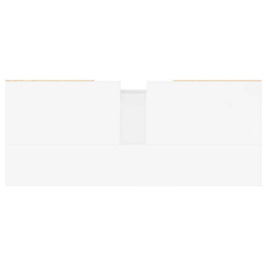 Armadietto Bagno Bianco Lucido 80x33x60cm in Legno Multistrato 831654