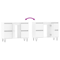 Armadietto Bagno Bianco Lucido 80x33x60cm in Legno Multistrato 831654