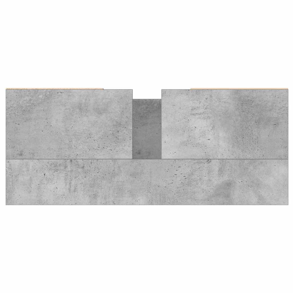 Armadietto da Bagno Grigio Cemento 80x33x60cm Legno Multistrato 831656