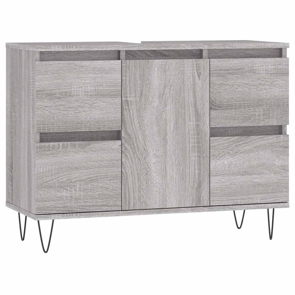 Mobile da Bagno Grigio Sonoma 80x33x60 cm in Legno Multistrato 831658