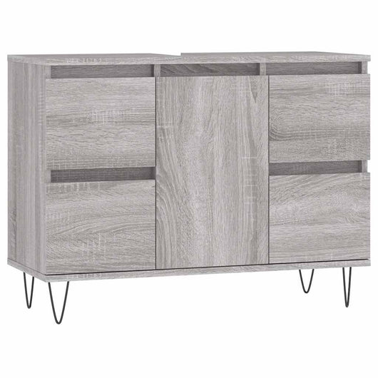 Mobile da Bagno Grigio Sonoma 80x33x60 cm in Legno Multistrato 831658