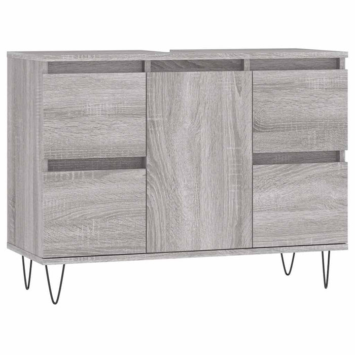 Mobile da Bagno Grigio Sonoma 80x33x60 cm in Legno Multistrato 831658