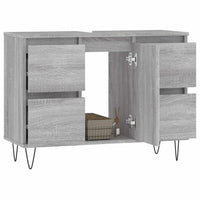 Mobile da Bagno Grigio Sonoma 80x33x60 cm in Legno Multistrato 831658