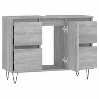 Mobile da Bagno Grigio Sonoma 80x33x60 cm in Legno Multistrato 831658