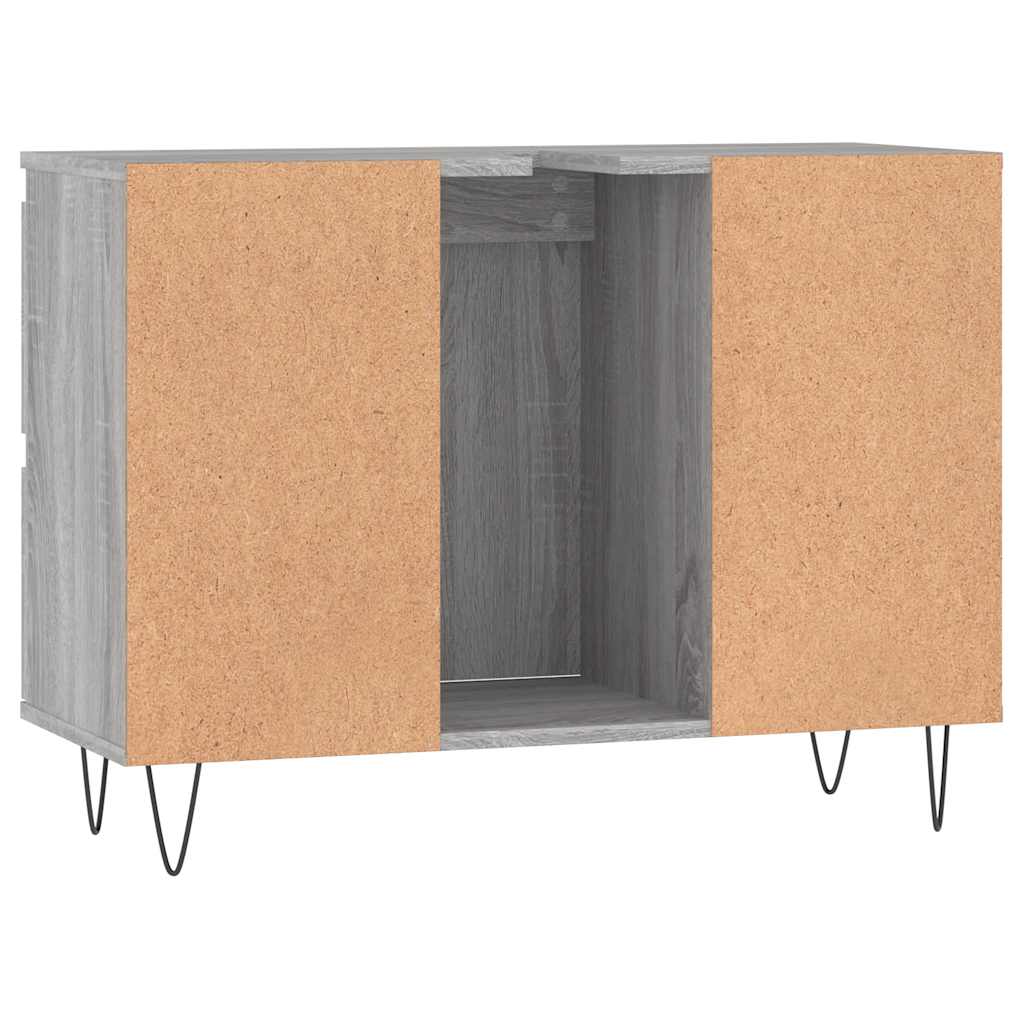 Mobile da Bagno Grigio Sonoma 80x33x60 cm in Legno Multistrato 831658