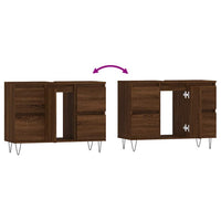 Armadietto Bagno Rovere Marrone 80x33x60cm in Legno Multistrato 831659