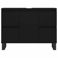 Mobile da Bagno Nero 80x33x60 cm in Legno Multistrato 831661