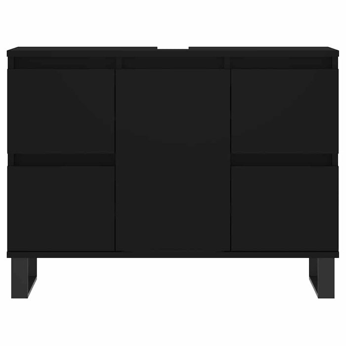 Mobile da Bagno Nero 80x33x60 cm in Legno Multistrato 831661