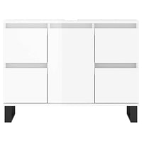 Armadietto Bagno Bianco Lucido 80x33x60cm in Legno Multistrato 831662