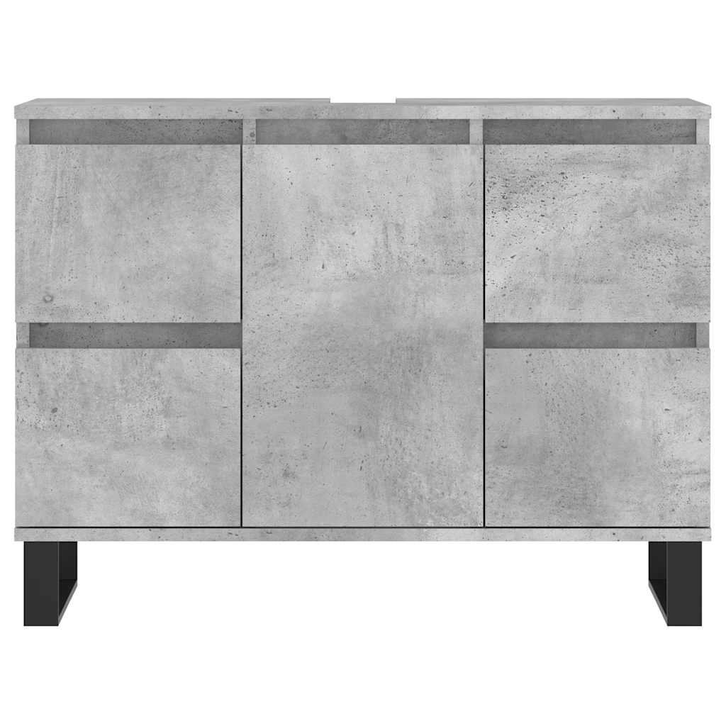 Armadietto da Bagno Grigio Cemento 80x33x60cm Legno Multistrato 831664