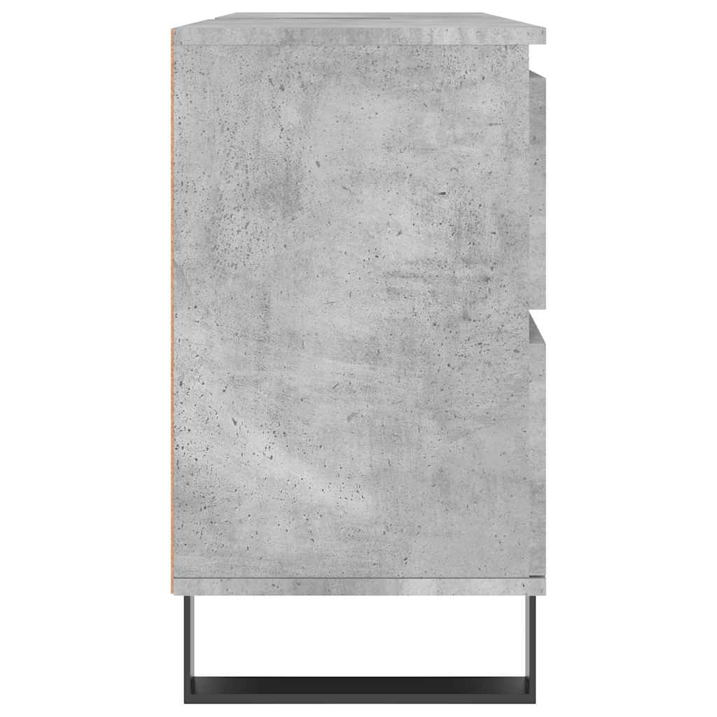 Armadietto da Bagno Grigio Cemento 80x33x60cm Legno Multistrato 831664