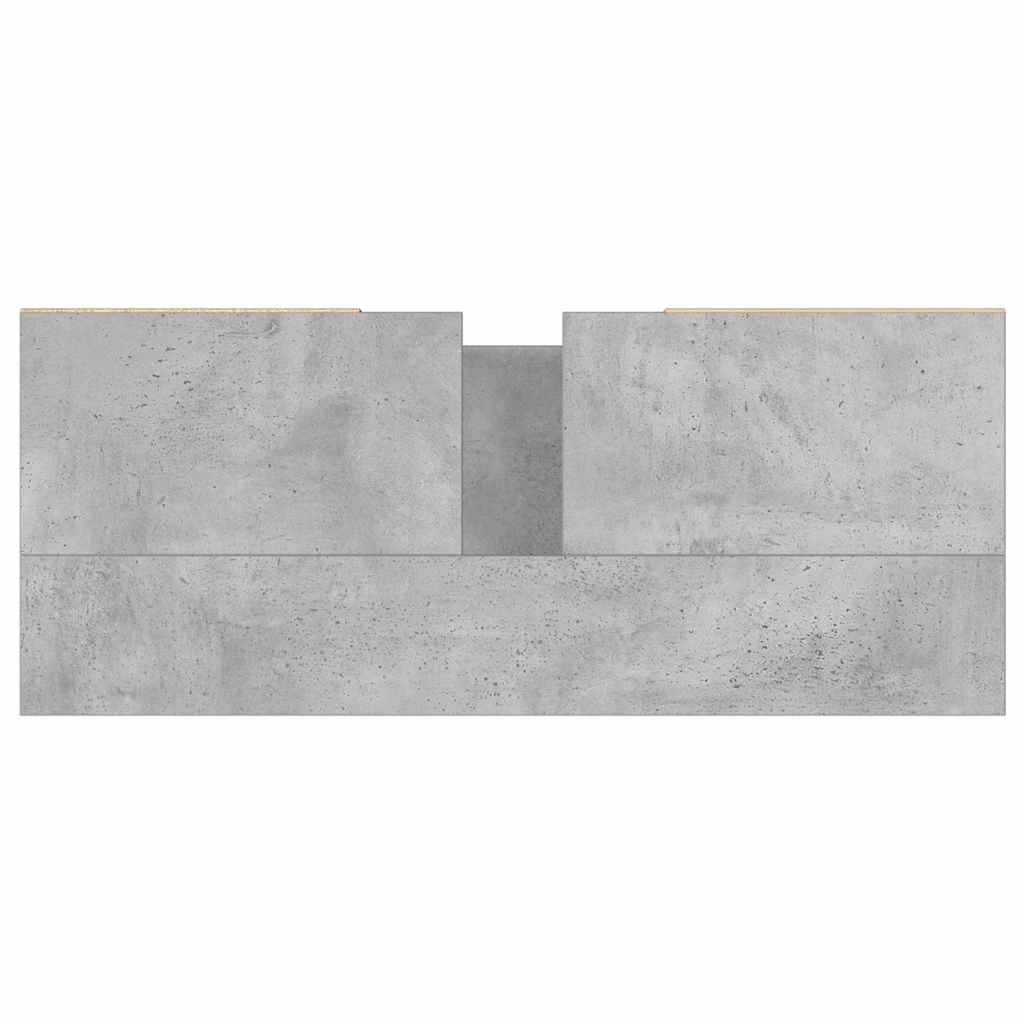 Armadietto da Bagno Grigio Cemento 80x33x60cm Legno Multistrato 831664