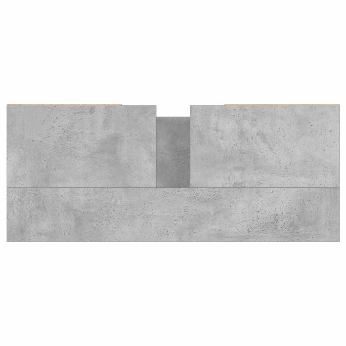 Armadietto da Bagno Grigio Cemento 80x33x60cm Legno Multistrato