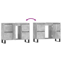 Armadietto da Bagno Grigio Cemento 80x33x60cm Legno Multistrato 831664