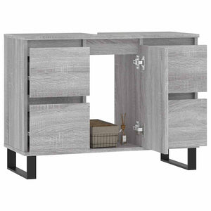 Mobile da Bagno Grigio Sonoma 80x33x60 cm in Legno Multistrato 831666