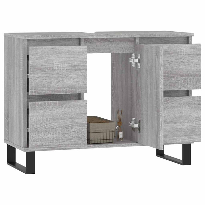 Mobile da Bagno Grigio Sonoma 80x33x60 cm in Legno Multistrato 831666