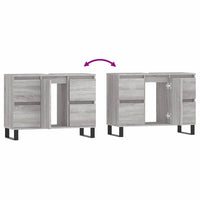 Mobile da Bagno Grigio Sonoma 80x33x60 cm in Legno Multistrato 831666