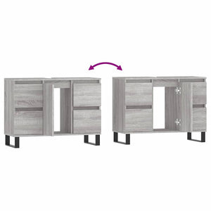 Mobile da Bagno Grigio Sonoma 80x33x60 cm in Legno Multistrato 831666