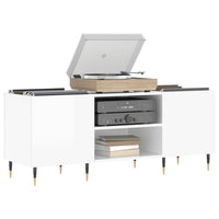 Mobile Porta Dischi Bianco Lucido 121x38x48cm Legno Multistrato 831670