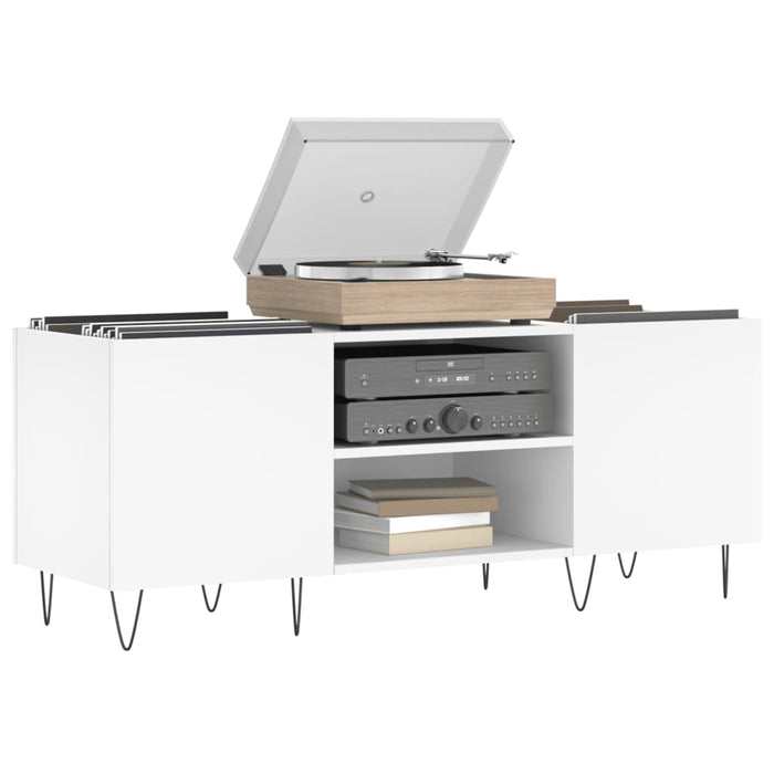 Mobile Porta Dischi Bianco 121x38x48 cm in Legno Multistrato 831676