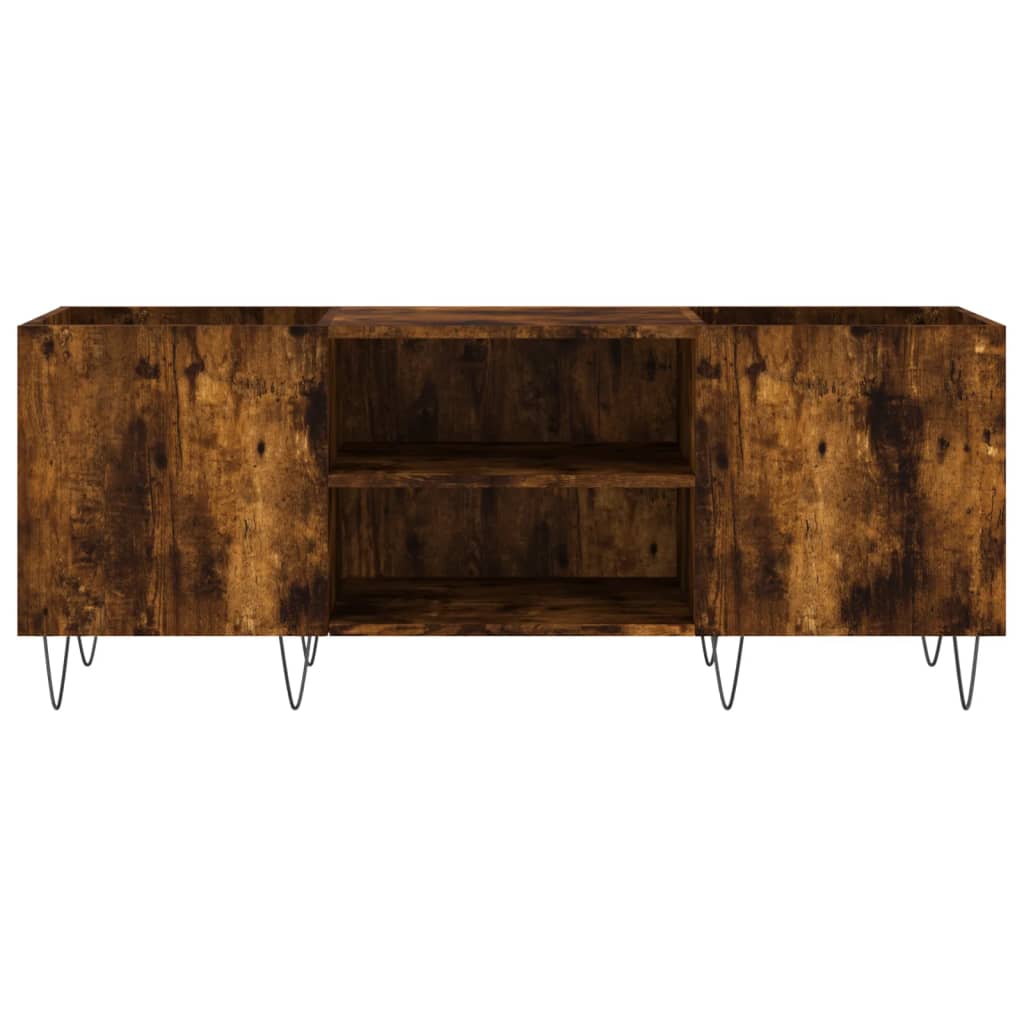 Mobile Porta Dischi Rovere Fumo 121x38x48 cm Legno Multistrato 831681