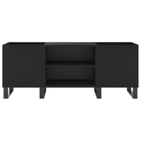 Mobile Porta Dischi Nero 121x38x48 cm in Legno Multistrato