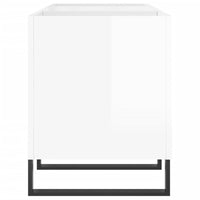 Mobile Porta Dischi Bianco Lucido 121x38x48cm Legno Multistrato 831686