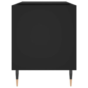 Mobile Porta Dischi Nero 85x38x48 cm in Legno Multistrato