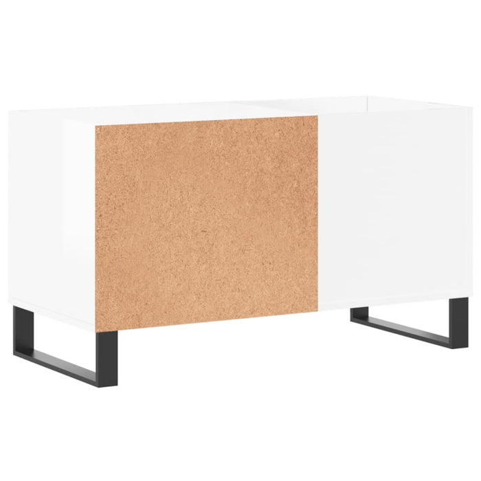 Mobile Porta Dischi Bianco Lucido 85x38x48 cm Legno Multistrato 831710