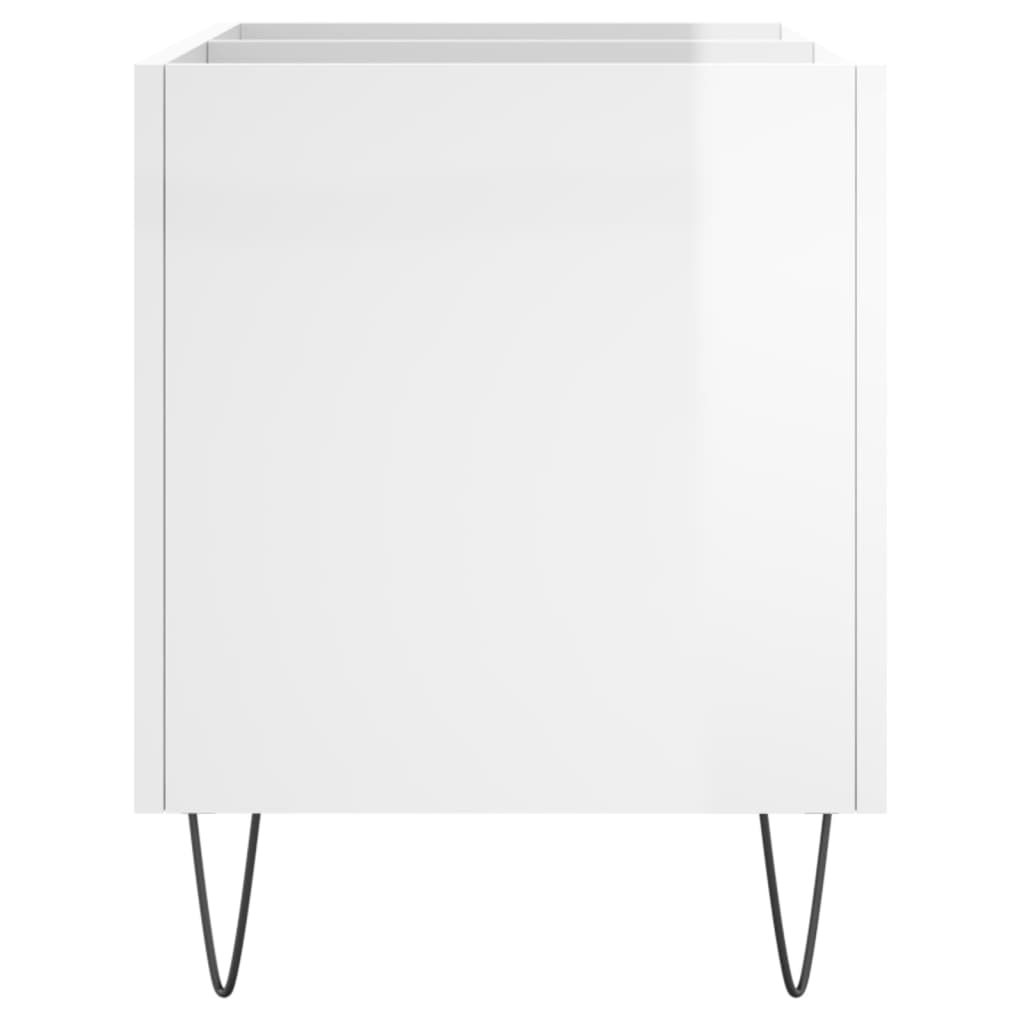 Mobile Porta Dischi Bianco Lucido 74,5x38x48 Legno Multistrato 831726