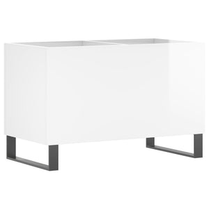 Mobile Porta Dischi Bianco Lucido 74,5x38x48 Legno Multistrato 831734