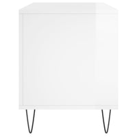 Mobile Porta Dischi Bianco Lucido 100x38x48cm Legno Multistrato 831742