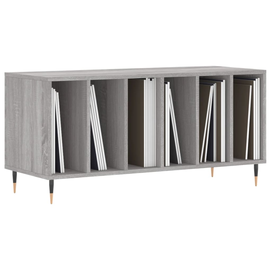Mobile Porta Dischi Grigio Sonoma 100x38x48cm Legno Multistrato 831746