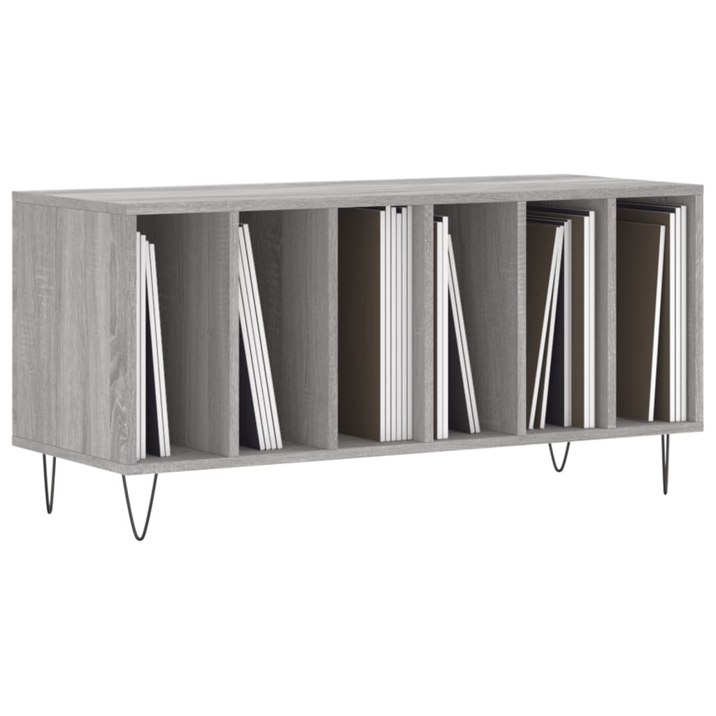 Mobile Porta Dischi Grigio Sonoma 100x38x48cm Legno Multistrato 831754