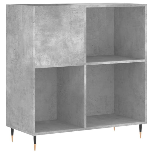 Mobile Porta Dischi Grigio Cemento 84,5x38x89 Legno Multistrato 831768
