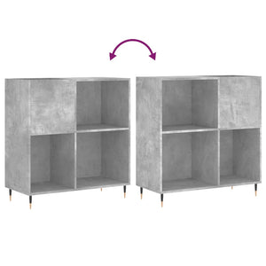 Mobile Porta Dischi Grigio Cemento 84,5x38x89 Legno Multistrato 831768